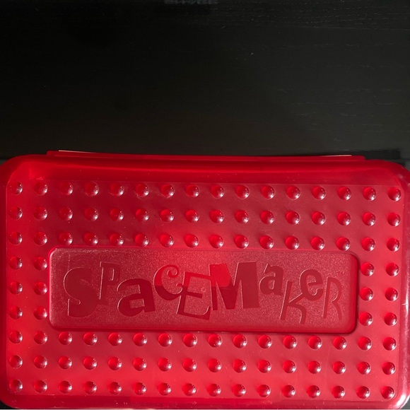 Y2K Spacemaker Pencil Box, Red Top with Frosted Clear Bottom - Picture 2 of 7